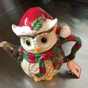 🎄Owl Christmas Tea Pot or Cookie Jar